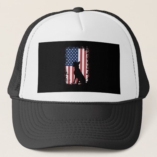 Belgische Malinois Amerikaanse vlag Trucker Pet (Voorkant)