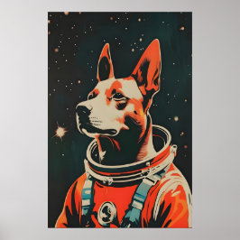 Belgische Malinois Astronaut Poster, Belgische Poster