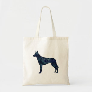 Belgische Malinois Black Waterverf Silhouette Tote Bag
