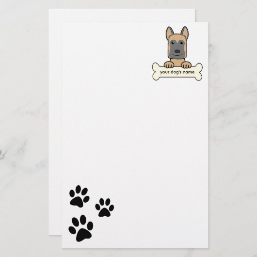 Belgische Malinois Briefpapier (Voorkant / Achterkant)
