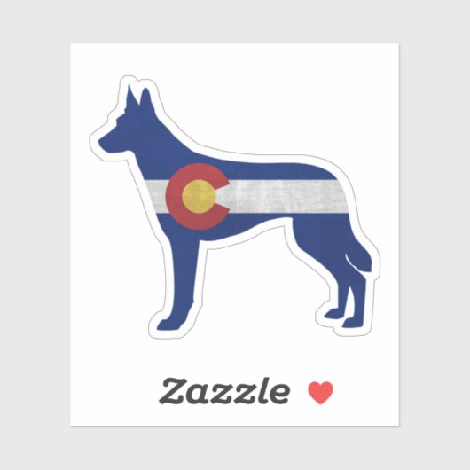 Belgische Malinois Colorado Flag Silhouette Sticker (Vel)