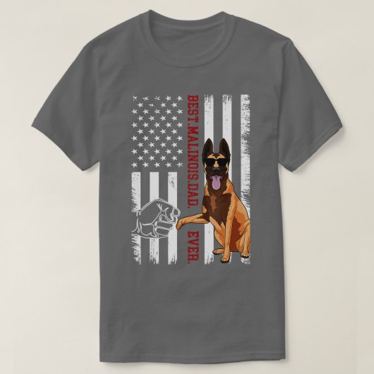 Belgische Malinois Dad Dog American Flag for Men T-shirt (Design voorkant)