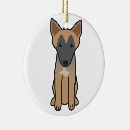 Belgische Malinois Dog Cartoon Keramisch Ornament (Rechts)