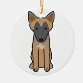Belgische Malinois Dog Cartoon Keramisch Ornament (Voorkant)