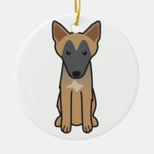 Belgische Malinois Dog Cartoon Keramisch Ornament