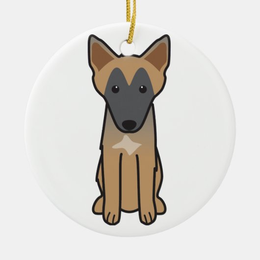 Belgische Malinois Dog Cartoon Keramisch Ornament (Voorkant)
