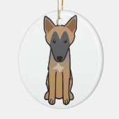 Belgische Malinois Dog Cartoon Keramisch Ornament (Links)