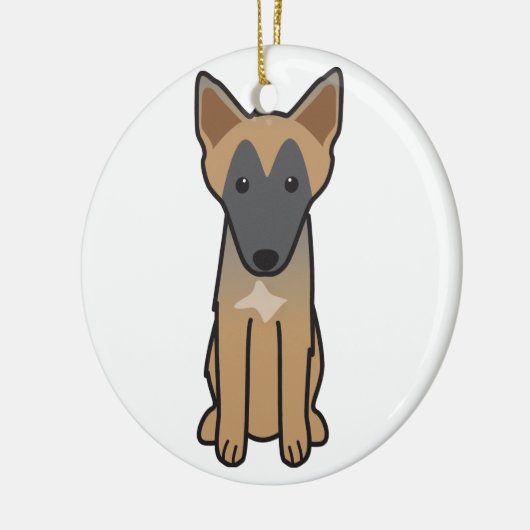 Belgische Malinois Dog Cartoon Keramisch Ornament (Links)
