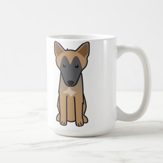 Belgische Malinois Dog Cartoon Koffiemok (Rechts)