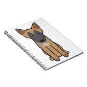 Belgische Malinois Dog Cartoon Notitieboek (Rechterzijde)