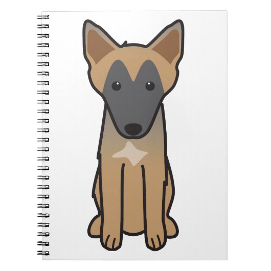 Belgische Malinois Dog Cartoon Notitieboek (Voorkant)