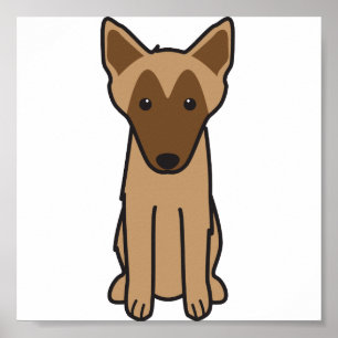 Belgische Malinois Dog Cartoon Poster