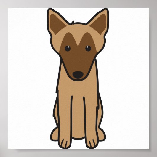 Belgische Malinois Dog Cartoon Poster (Voorkant)