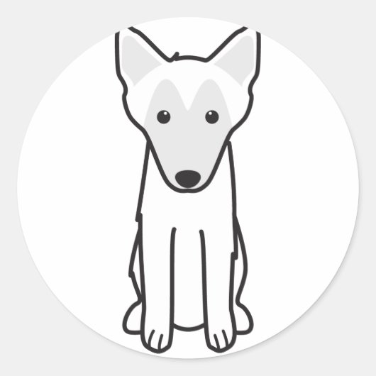 Belgische Malinois Dog Cartoon Ronde Sticker (Voorkant)