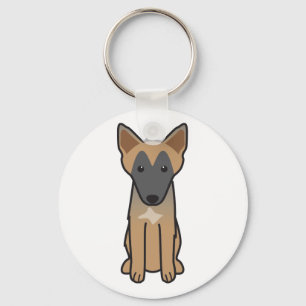 Belgische Malinois Dog Cartoon Sleutelhanger