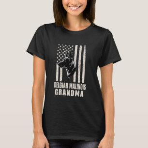 Belgische Malinois Dog Oma Amerikaanse Vlag T-shirt