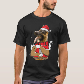 Belgische Malinois Dog Santa I Love Mam Tattoo Ugl T-shirt