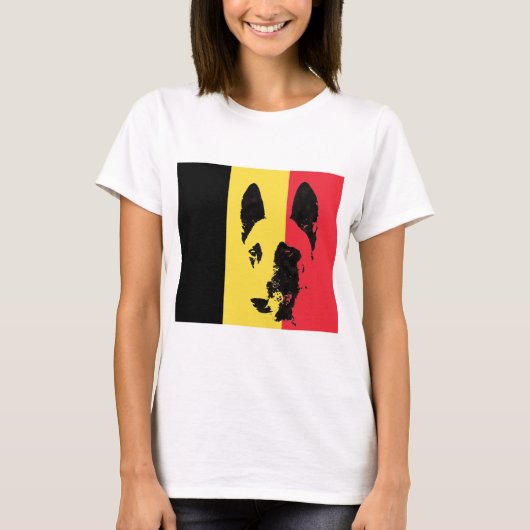 Belgische Malinois Flag Tee Shirt (Voorkant)
