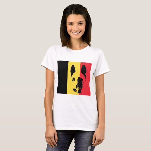 Belgische Malinois Flag Tee Shirt (Voorkant volledig)