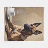 Belgische Malinois Fleece Deken (Voorkant (Horizontaal))