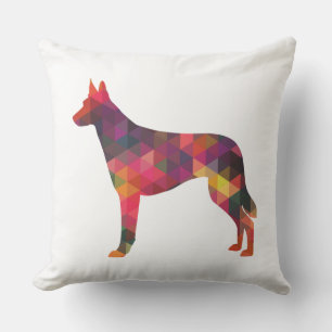Belgische Malinois Geometric Pattern Silhouette Mu Kussen