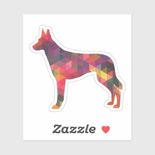 Belgische Malinois Geometric Pattern Silhouette Mu Sticker (Vel)
