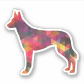 Belgische Malinois Geometric Pattern Silhouette Mu Sticker (Voorkant)