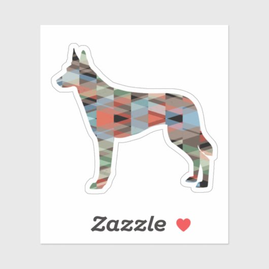 Belgische Malinois Geometric Pattern Silhouette Pl Sticker (Vel)