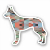 Belgische Malinois Geometric Pattern Silhouette Pl Sticker (Voorkant)