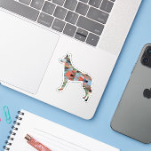 Belgische Malinois Geometric Pattern Silhouette Pl Sticker (Laptop met iPhone)