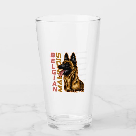 Belgische Malinois Glas (Voorkant)