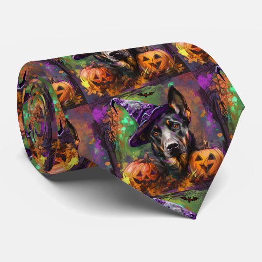 Belgische Malinois Halloween Stropdas (Opgerold)