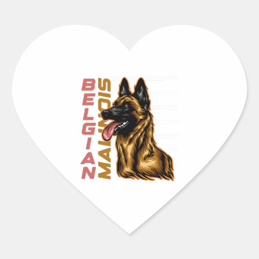 Belgische Malinois Hart Sticker (Voorkant)
