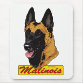Belgische Malinois Head mousepad Muismat (Voorkant)