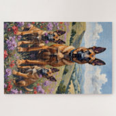 Belgische Malinois Heather Field Kunst Legpuzzel (Horizontaal)