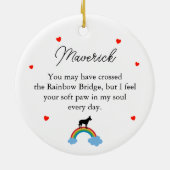 Belgische Malinois Hond Aangepaste Herdenking Keramisch Ornament (Achterkant)