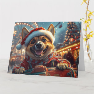 Belgische Malinois Hond Achtbaan Kerstmis Kaart