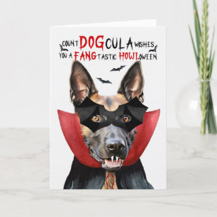 Belgische Malinois Hond Grappige Graaf HONDcula Ha Feestdagen Kaart