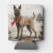 Belgische Malinois Hond in Sneeuw Kerstmis Blikjeskoeler (Achterkant)