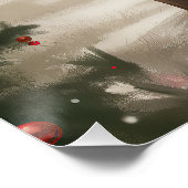 Belgische Malinois Hond in Sneeuw Kerstmis Perfect Poster (Hoek)