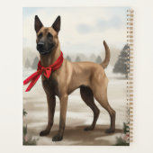 Belgische Malinois Hond in Sneeuw Kerstmis Planner (Achterkant)