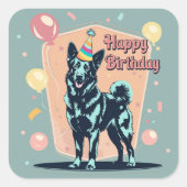 Belgische Malinois Hond Kleurrijk Vierkante Sticker (Voorkant)