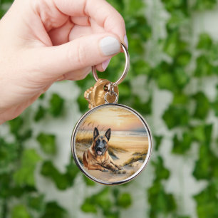 Belgische Malinois-hond kust strand kreek Sleutelhanger