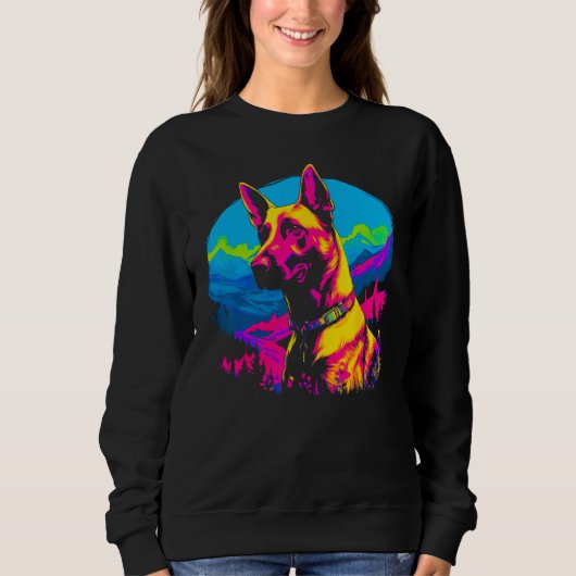 Belgische Malinois hond Pop Art Trui (Voorkant)