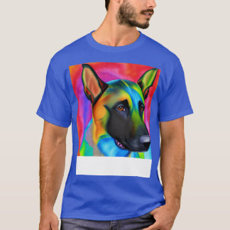 Belgische Malinois Hond Regenboog Schilderij T-shirt