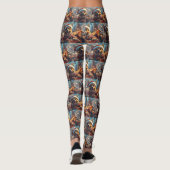 Belgische Malinois-hond Roller Coaster Kerstmis  Leggings (Achterkant)