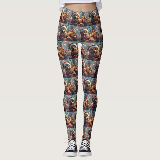 Belgische Malinois-hond Roller Coaster Kerstmis  Leggings (Voorkant)