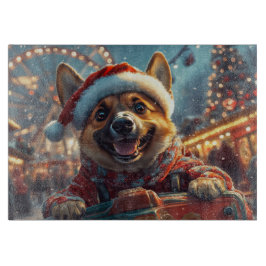 Belgische Malinois-hond Roller Coaster Kerstmis Snijplank