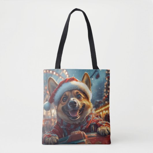 Belgische Malinois-hond Roller Coaster Kerstmis Tote Bag (Voorkant)