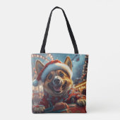 Belgische Malinois-hond Roller Coaster Kerstmis Tote Bag (Achterkant)